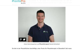 Interview ProntoPro Blog über die PhysioKitchen